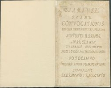 Diariusz sejmu convocationis podczas interregnum po ś.p. krola Imci Augusta II śmierci w Warszawie [27 IV 1733]... zaczętego
