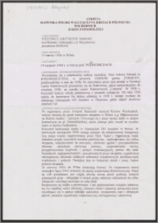 Ankieta "Słownika Polski Walczacej na Kresach Północno-Wschodnich II Rzeczypospolitej"