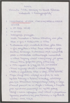 Ankieta "Słownika Polski Walczacej na Kresach Północno-Wschodnich II Rzeczypospolitej"