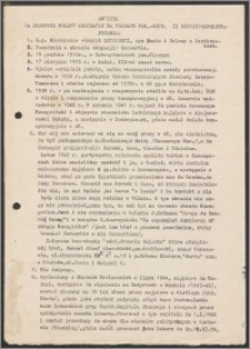 Ankieta do "Słownika Polski Walczacej na Kresach Płn.-Wsch. II Rzeczypospolitej"