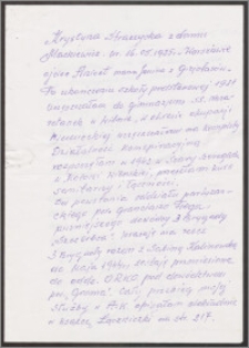 Krótki życiorys Krystyny Straczyckiej