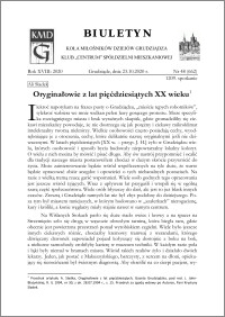 Biuletyn Koła Miłośników Dziejów Grudziądza 2020, Rok XVIII, nr 48 : Oryginałowie z lat pięćdziesiątych XX wieku ; Inteligencja grudziądzka, czyli potęga rozproszona