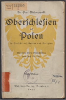 Oberschlesien und Polen : in Hinsicht auf Kultur und Religion