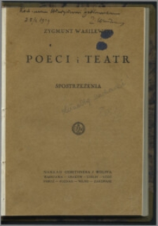 Poeci i teatr : spostrzeżenia