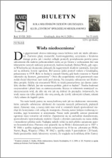 Biuletyn Koła Miłośników Dziejów Grudziądza 2020, Rok XVIII nr 55 (669) : Wisła niedoceniona ; „W błękitach nad Polską” ; Miasto oczekuje na Godota? ; Teatr, czyli kompleks wielkiej niewiadomej ; Siedemset lat