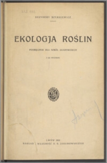 Ekologja roślin : podręcznik dla szkół akademickich