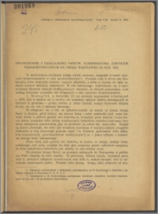 Sprawozdanie z działalności państw. konserwatora zabytków przedhistorycznych na okręg warszawski za rok 1922