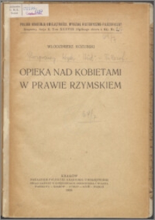 Opieka nad kobietami w prawie rzymskiem