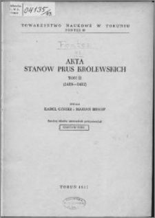 Akta Stanów Prus Królewskich. T. 2, (1489-1492)