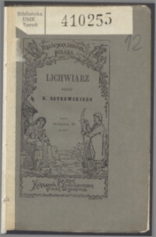 Lichwiarz : komedja w trzech aktach, miarowym wierszem podług Szekspira (Kupiec wenecki)