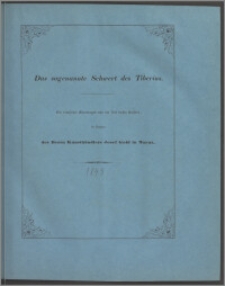Das sogenannte Schwert des Tiberius : Ein römischer Ehrendegen aus der Zeit dieses Kaifers, im Besitze des Herr Kunsthändlers Josef Gold in Maynz : Einladungs-Programm zu der Winckelmann's Geburtstage, den 9. December 1848,