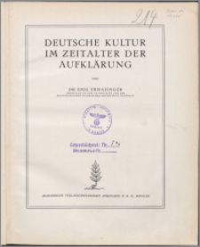 Deutsche Kultur im Zeitalter der Aufklärung