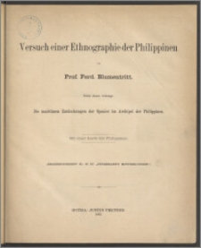 Versuch einer Ethnographie der Philippinen