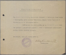 [Zaświadczenie dla Franciszka Nadrowskiego].