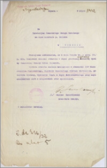 [Pomorska Szkoła Sztuk Pięknych w Grudziądzu... Do Kuratorjum Pomorskiego Okręgu Szkolnego na ręce kuratora p. Pollaka w Toruniu... z dnia 9 lipca 1932 r.].