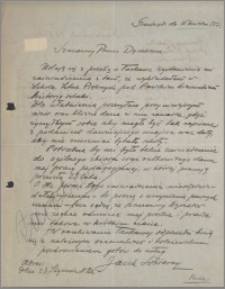 [Prośba Jacka Sobieraya o wydanie zaświadczenia dotyczącego pracy w Szkole Sztuk Pięknych w Grudziądzu... z dnia 15 kwietnia 1935 r.].