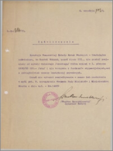 [Zaświadczenie dla Edmunda Konkela ... z dnia 3 września 1932 r.].