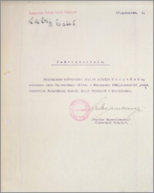 [Zaświadczenie dla Zofji Burzańskiej... z dnia 17 października 1931 r.].