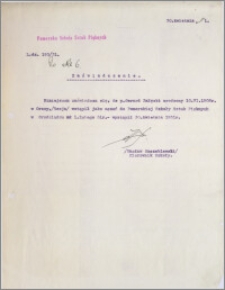 [Zaświadczenie dla Gerarda Załęskiego... z dnia 30 kwietnia 1931 r.].