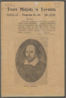 [Program] : [Incipit:] "Sen nocy letniej" sztuka fantastyczna w 3-ch aktach (4-ch obrazach) Wiljama Szekpira