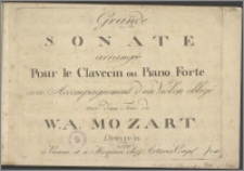 Grande sonate arrangé pour le clavecin ou pianoforte, avec accompagnement d'un violon obligé, tiré d'un trio : œuvre 21