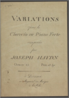 Variations pour le Clavecin ou Piano Forte : Oeuvre 83