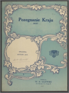 Pozegnanie[!] kraju : duet : op. 17