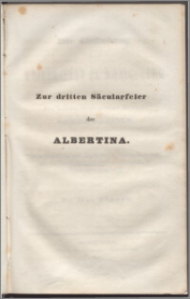 Die Gründung der Universität zu Königsberg und das Leben ihres ersten Rectors Georg Sabinus : nach gedruckten und ungedruckten Quellen dargestellt, und bei Gelegenheit der dritten Säcularfeier der Universität mitgetheilt