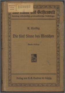 Die fünf Sinne des Menschen : ein Zyklus volkstümlicher Universitäts-Vorlesungen
