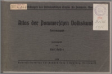 Atlas der Pommerschen Volkskunde : Kartenmappe