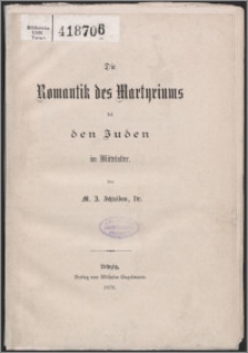 Die Romantik des Martyriums bei den Juden im Mittelalter