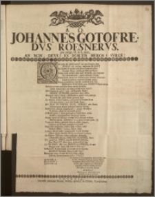 Johannes Gotofredvs Roesnervs, per anagr. O. in S. mut. An Non, Devs! Es Fortis Heros? Svrge!