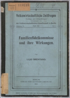 Familienfideikommisse und ihre Wirkungen