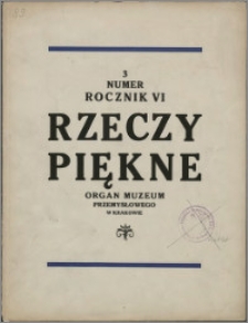 Rzeczy Piękne 1927, R. 6, nr 3