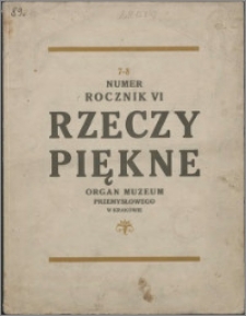 Rzeczy Piękne 1927, R. 6, nr 7-8