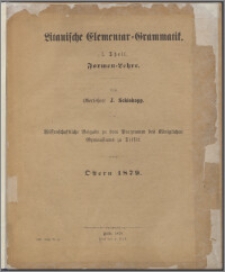 Litauische Elementar-Grammatik Tl. 1, Formen-Lehre