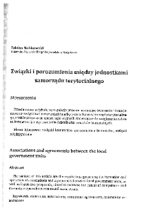 Związki i porozumienia między jednostkami samorządu terytorialnego