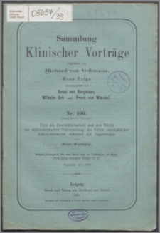 Über die Durchführbarkeit und den Werth der mikroskopischen Untersuchung des Eiters entzündlicher Adnexentumoren während der Laparotomie