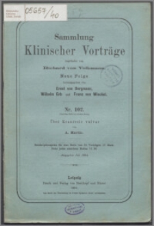 Über Kraurosis vulvae