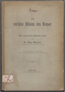 Die antiken Büsten des Homer : eine augenärztlich-ästhetische Studie