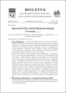 Biuletyn Koła Miłośników Dziejów Grudziądza 2023, Rok XXI nr 27 : Spacerek Ulica Armii Krajowej dzisiaj i wczoraj ……