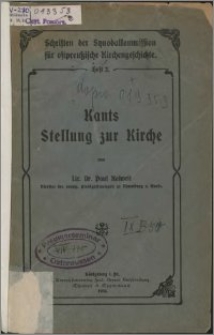 Kants Stellung zur Kirche