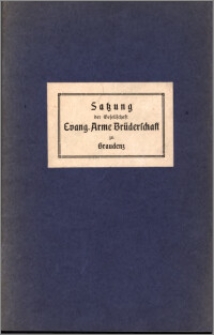 Satzung der Gesellschaft Evangelische Arme Brüderschaft zu Graudenz