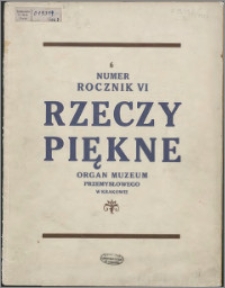 Rzeczy Piękne 1927, R. 6, nr 6