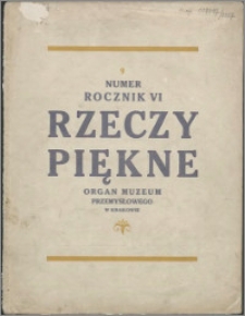 Rzeczy Piękne 1927, R. 6, nr 9