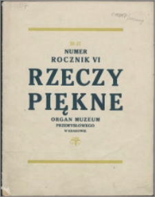 Rzeczy Piękne 1927, R. 6, nr 10-11