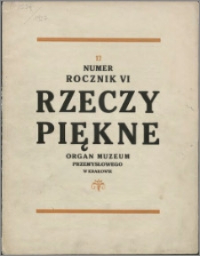 Rzeczy Piękne 1927, R. 6, nr 12