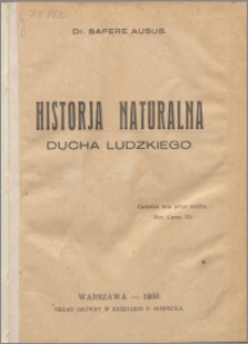 Historia naturalna ducha ludzkiego