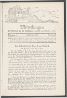 Mitteilungen des Vereins für die Geschichte von Ost- und Westpreussen. Jg. 6 (1931) Nr. 2
