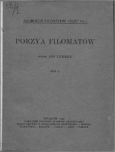 Poezja Filomatów. T. 1